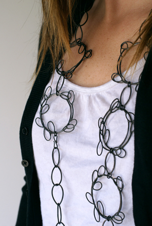 leaf hoop necklace Megan Auman
