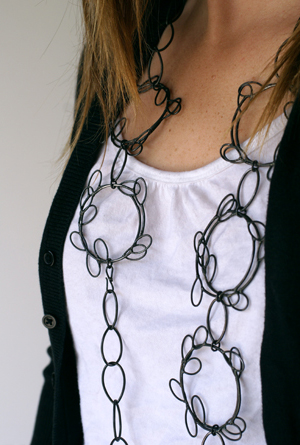 leaf hoop necklace Megan Auman